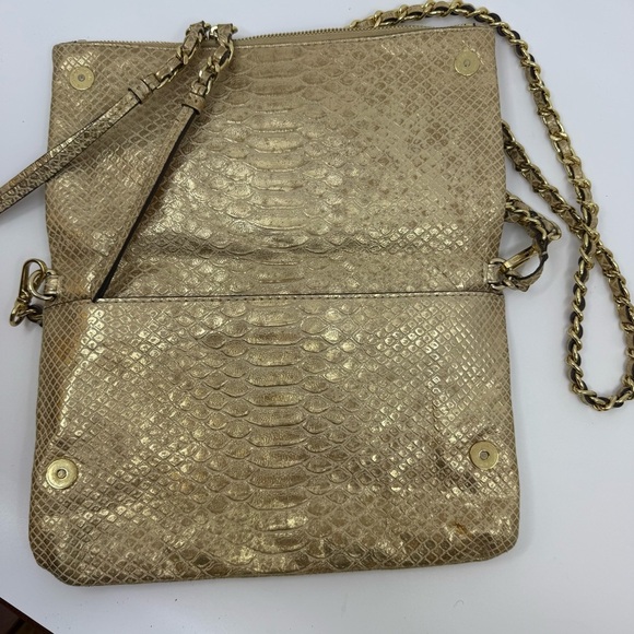 Michael Kors Corinne Medium Metallic PYTHON EMBOSSED CORINNE MEDIUM MESSENGER - Picture 4 of 11